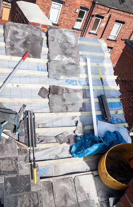 Repairs to a roof on terraced house